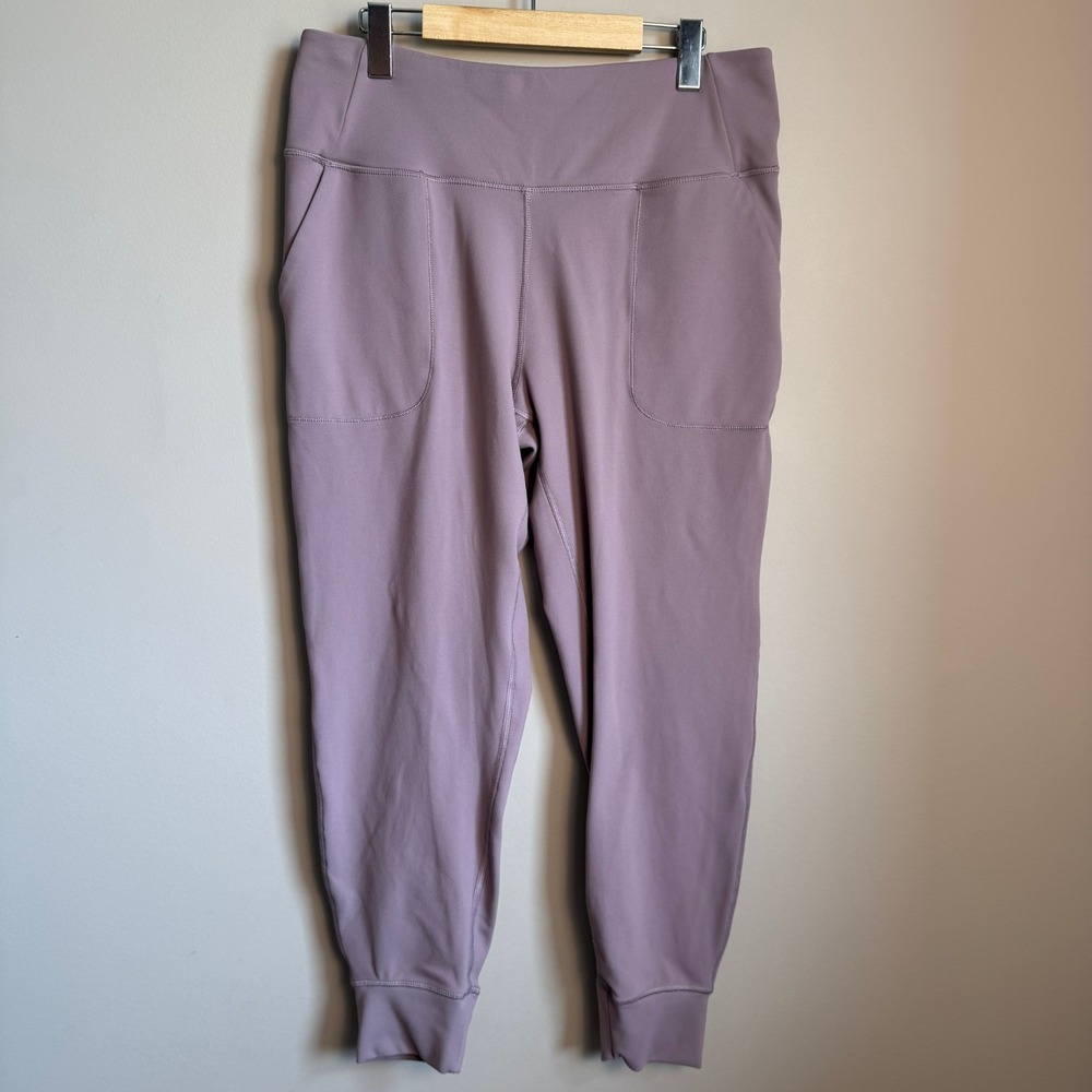 Apana Womens Thick Yoga Legging Pants High Rise Lilac XL Pockets Gym Fitness